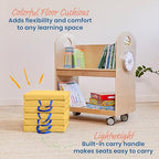 ECR4Kids SoftZone Square Floor Cushions with Handle, Flexible Seating, Yellow, 6-Piece
