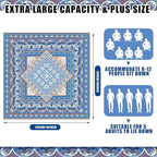 Boho Picnic Blankets 80''x 80'' Extra Large Beach Blanket Waterproof Sandproof Foldable Machine Washable Vintage Grass Lawn Park Mat for Family Camping Party Music Festival