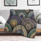 Indian Bohemian Throw Blanket Mandala Design Colorful Boho Floral Pattern Paisley Blanket for Sofa Bed Couch Chair Or Dorm 40"x50"