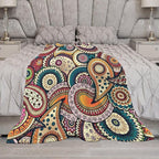 Indian Boho Throw Blanket Mandala Design Colorful Bohemian Floral Paisley Blanket for Sofa Bed Couch Chair Or Dorm 30"x40"
