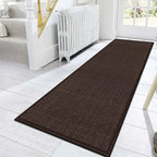 GOYLSER Non Slip Carpet Runners for Hallway, Absorbent Laundry Room Rug Runner Non Slip Washable,10ft Natural Jute Long Kitchen Mat Runner, Deep Brown