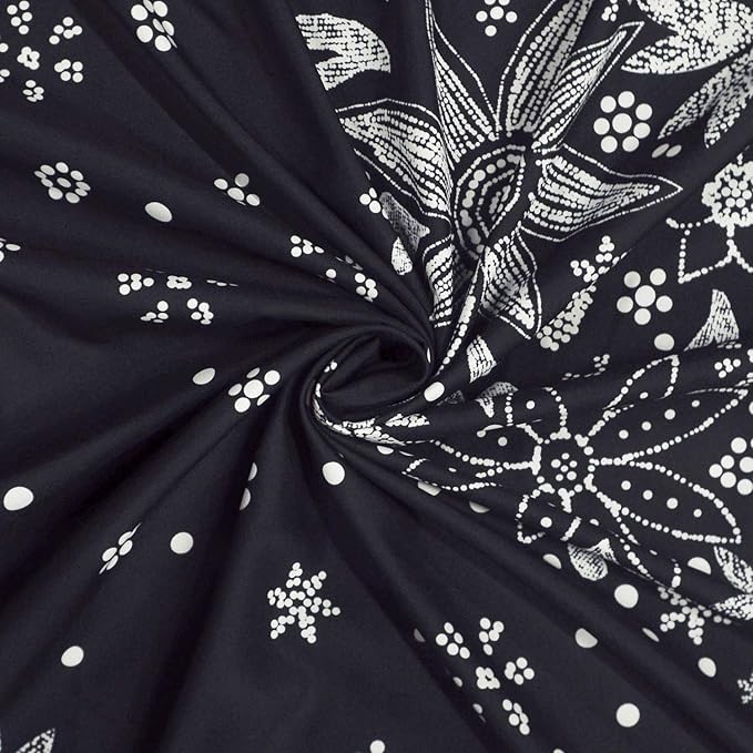 Neasow Bohemian Tapestry Wall Hanging, Black and White Floral Tapestry with Dotted Daisy Medallion Print Bedroom Boho Hippie Home Decor, 50x60 inches