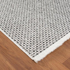 LUXE WEAVERS Solid Machine Woven White Dark Gray 9x12 Area Rug, Indoor Stain-Resistant Carpet