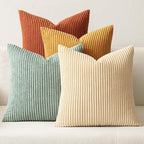 MIULEE Boho Farmhouse Throw Pillow Covers 20x20 Inch Set of 4 Modern Natural Decorative Cushion Covers Soft Corduroy Home Decor for Spring Couch Bed Sofa Living Room Teal-Rust Gradient Series