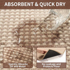 Kitchen Rugs Mat Non Slip Washable, Super Absorbent Kitchen Mats for Floor, Rubber Backing Soft Braided Standing Floor Mats Sink Mat Runner Rug, Easy to Clean and Maintain, Brown 17"x30"