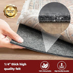 BAGAIL Felt and Natural Rubber Backing Rug Pads 1/4” Thick, 6 x 9 Ft Non Slip Carpet Gripper Keep Rugs in Place, Under Area Rug Protective Cushioned Pads, Carpet Runners, Hardwood Floors Protection