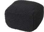 Christopher Knight Home Joyce Knitted Cotton Square Pouf, Dark Grey Small