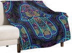 Boho Mandala Throw Blanket Colorful Hand Bohemian Blanket for Sofa Bed Couch Chair Or Dorm 40"x50"