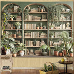 Accnicc Sage Green Plant Bookshelf Tapestry Botanical Bookshelf Tapestries Wall Hanging Vintage Potted Plants Library Backdrop Large Tapestry for Bedroom Living Room Dorm 80 x 60 inch