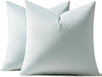 MIULEE Velvet Throw Pillow Covers 18x18 Inch, Pack of 2 - Baby Blue, Soft Solid Decorative Pillow Covers Cushion Cases Modern Luxury Home Decor for Spring Couch Sofa Bedroom Livingroom