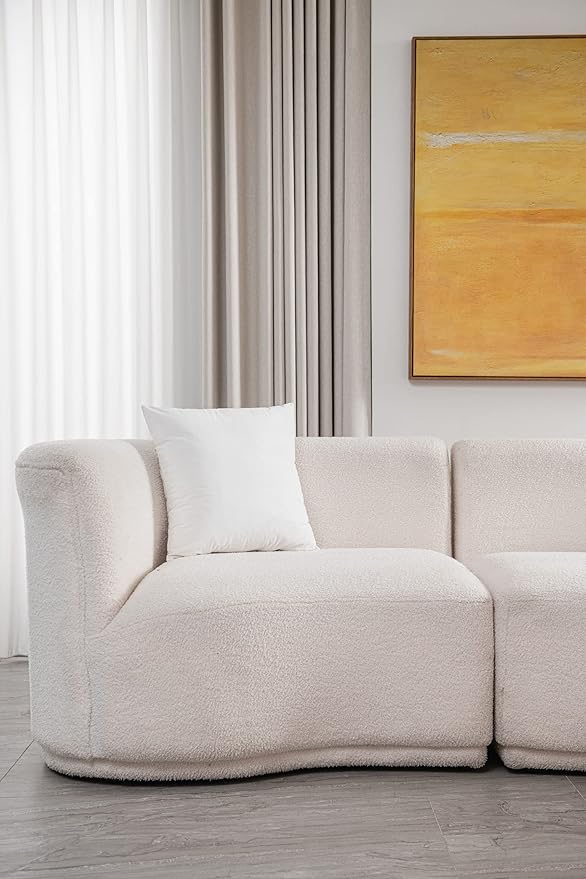 Throw Pillow Covers 16x16 Ivory White: Pack of 2 Cozy Soft Velvet Square Modern Luxury Decorative Throw Pillow Cases for Sofa Couch Living Room Bed Home Decor