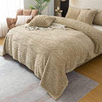 YUSOKI Queen Size Blanket Single Layer,Weight(4.4lb),370GMS-3D Stylish Design for Gift Home Decor (Tan,90"x90")