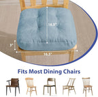 Chair Cushions for Dining Chairs, Dining Chair Cushions, Tufted Indoor Chair Pads with Ties & Non Slip Backing, Seat Cushions for Kitchen Chairs 16.5” x 16.5” x 3.5”, Set of 4, Light Blue