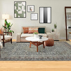 Area Rug 5×7, Large Vintage Boho Rug,Ultra-Soft Low Pile, Washable, Non Slip,Stain Resistant, Printed Carpet for Living Room Bedrooms Playroom Office Kitchen,Rust/Green