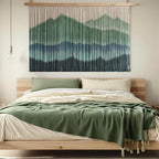 laddawan Extra Large Macrame Wall Hanging Dip-Dyed Tapestry Modern Wooden Home Wall Art For Living room Boho Handmade Wall Decor For Bedroom (Green)