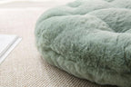 Large Floor Pillow Meditation Cushion Round Floor Cushions for Adults,Luxury Faux Fur Thick Floor Pillows for Sitting Put in Living Room Balcony Outdoor Tatami（Sage Green）