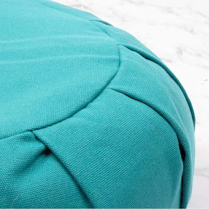 Myga Zafu Yoga Meditation Cushion with Washable Cover - Floor Cushion Pillow with Natural Buckwheat Filling - Soft Round Cotton Design for Meditating or Pranayama Exercises
