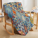 Boho Floral Throw Blanket Colorful Bohemian Mandala Blanket for Sofa Bed Couch Chair Or Dorm 40"x50"