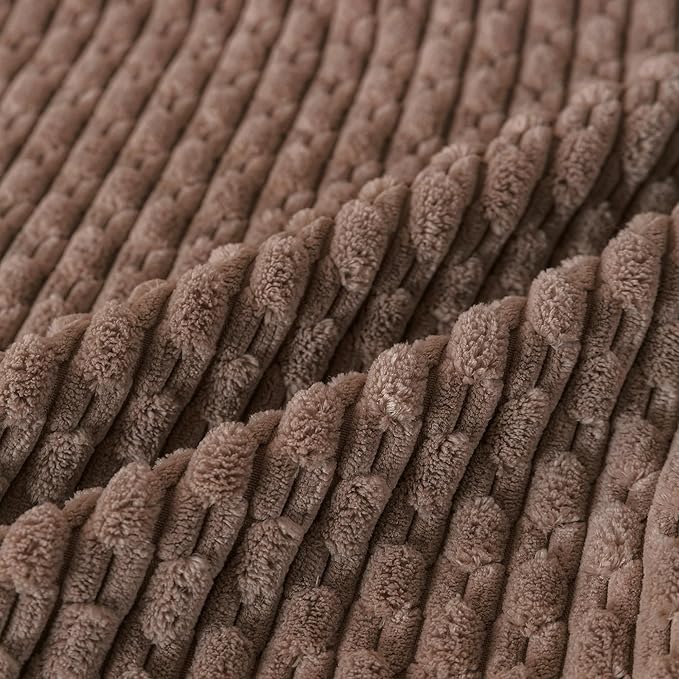 Set of 4 Light Brown Decorative Throw Pillow Covers 20x20 Inch Corduroy Pillow Covers for Bed Couch Sofa Living Room Soft Square Cushion Cases