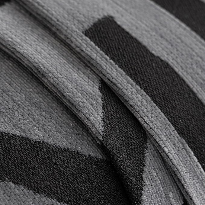VClife Bohemian Sofa Cover Washable, Non Slip Chenille Couch Cover for 3 Cushion Couch Sofa Pet Furniture Protector Modern Tribal Black Gray Sofa Slipcover for Loveseat and Sectional Couch 71''x134''