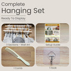 Large Macrame Wall Hanging Decor – Handmade Cotton Cord Boho Room Decor for Bedroom, Nursery, Office – 39” W x 29.5” L (Silver, Gold, White)