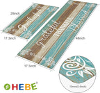 HEBE Anti Fatigue Kitchen Mat Set of 2 Non Slip Cushioned Kitchen Mats for Floor Waterproof Farmhouse Kitchen Rugs and Mats Set Comfort Standing Desk Mat Carpet for Sink,Office,Laundry