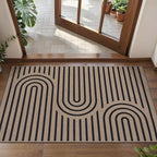 Tangsoo Easy Jute Rug 2x3 Outdoor Rug,Small Washable Non-Slip Rug for Entryway,Boho Geometric Ultra Thin Indoor Carpet Farmhouse Small Throw Mat for Kitchen Bedroom Front Door Entry