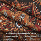Accnicc Mandala Floral Tapestry Wall Hanging Boho Orange Red Tapestry Aesthetic Hippie Vintage Bohemian Flower Celestial Indian Cute Small Tapestries for Bedroom Living Room Dorm Decor 48 x 36 Inch