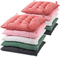 Geetery 10 Pcs Corduroy Chair Cushion with Ties Soft Square Floor Pillows Bulk Seating Cushions, 15.7'' Large Thick Meditation Sitting Mat for Yoga Tatami Classroom Nursery(Colorful)