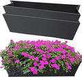 2PCS 24Inch Rectangle Window Box Liner Felt Planter Basket Liner Insert Black Plant Container Liners Non Woven Fabric Liner for Garden Fence Wall Railing Hanging Flower Pot - Avoid Bird Nesting