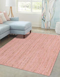Unique Loom Braided Jute Collection Area Rug - Dhaka (8' x 10' Rectangle, Light Pink)