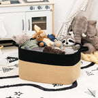 Goodpick Large Woven Storage Basket, 21.6" x 14.9" x 11.8" Rectangle Cotton Rope Laundry Basket with Handles, Baby Toy Blanket Storage for Living Room, Bedroom