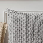 Kevin Textile 14x22 Inch Pillow Cover 1 Pack Boho Decorative Soft Striped Corduroy Lumbar Farmhouse Solid Color Accent Rectangle Cushion Case for Living Room Couch Sofa Bed, Light Grey