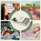 Snycler Boho Throw Blanket for Bed 50 * 60inch Woven Blanket Cotton Polyester Farmhouse Decor for Indoor Outdoor Sofa Bedroom Garden，All Season(White)