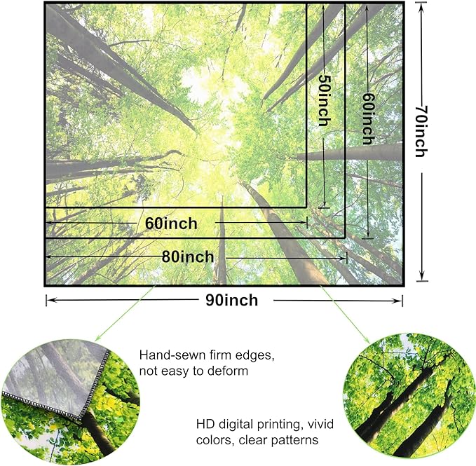 Onivein Green Forest Tapestry Nature Tapestry Ceiling Tree Sunlight Landscape Tapestries for Bedroom Living Room Office Classroom Decor 60 x 50 Inches