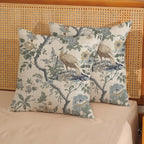Chinoiserie Pillow Covers 18x18 Set of 2 Blue Bird Floral Throw Pillows Vintage Blue Green Flowers Decorations Outdoor Pillowcase Chinoiserie Decor Farmhouse Cushion Case for Couch Home