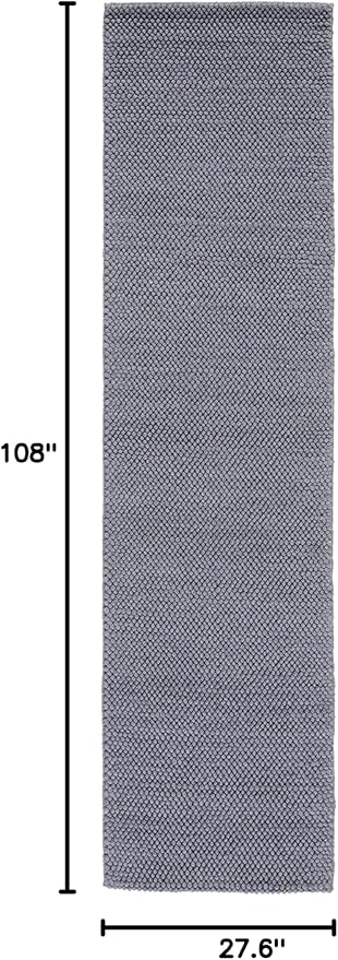 SAFAVIEH Natura Collection Runner Rug - 2'3" x 9', Dark Grey, Handmade Wool Blend, Textured Design, Ideal for Hallway, Bedroom, Foyer (NAT425H)