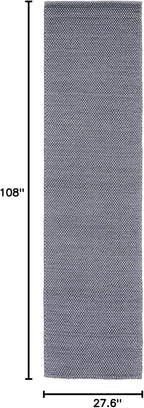 SAFAVIEH Natura Collection Runner Rug - 2'3" x 9', Dark Grey, Handmade Wool Blend, Textured Design, Ideal for Hallway, Bedroom, Foyer (NAT425H)