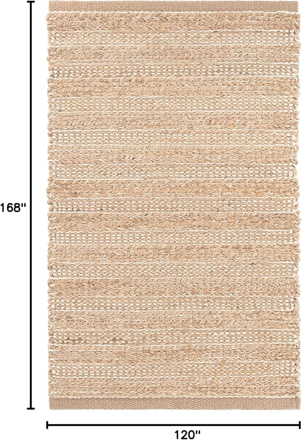 Dash & Albert Simba Ivory Handwoven Jute Rug, 9.5 X 13.5 Feet, Ivory Solid Pattern