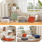 Floor Pillow Cushion for Adults, Meditation Cushion Pillow, Large Square Floor Sitting, for Tatami Living Room or Yoga, 22x22 Inch