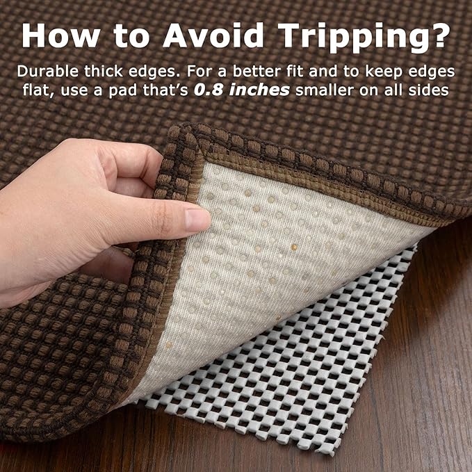 KOZYFLY Indoor Door Mat 2x3 ft Small Area Rugs Washable Front Door Mat Non Slip Rubber Backed Entryway Rug Cotton Entrance Doormat for Front Porch Bathroom Kitchen Bedroom, Reddish Brown/Coffee