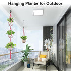 USLAI Macrame Plant Hanger Indoor Outdoor, Up to 4-15 inch Pot, Heavy 20lb Planters, Extra Long Strong Hanging Planter Basket Holder, Boho Home Decor, 35+72 Inch, Pink (POTS NOT Included)