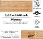 Hand Woven Jute Area Rug - 2' x 8' Feet - Rustic Beige Reversible Rectangular Rugs for Bedroom, Kitchen, Living Room - Vintage Natural Braided Entry Floor Décor Boho Jute Rug 24 X96 Inches