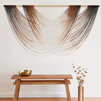 Jakalin Macrame Wall Hanging Dip Dyed Large Fiber Wall Art Macrame Wall Decor Boho Bedroom Living Room Wall Decor,59" W x 35" L