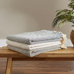 DII Global, Fields of Diamond Woven Throw, 50x60, Mineral