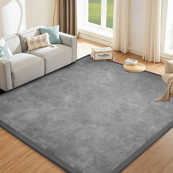 Baby Play Mat for Floor Nursery Rug Muscle Mat Area Rug Playroom Rug 79"x110" Playpen Mat Memory Foam 1.3" Thick Crawling Mat For Babies,Toddlers, Infants, Kids,Grey