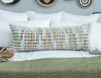 PANOD Coastal Decorative Lumbar Pillow Cover 14 x 36 Inch, Boho Long Pillow for Bed, Colorful Neutral Accent Farmhouse Long Body Pillow for Couch Sofa Bedroom Livingroom