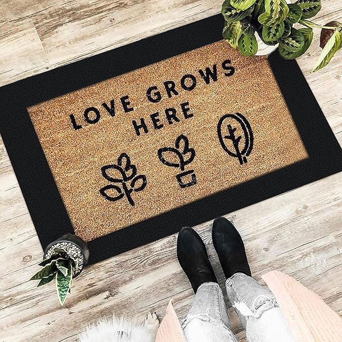 EARTHALL Small Area Rug 2x3 Ft Washable Rugs for Entryway Non Slip Braided Throw Rugs with Rubber Backing Door Mat Indoor Outdoor Entrance Cotton Woven Carpet for Kitchen Foyer Front Door, Black