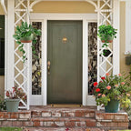 Set of 2 Hanging Planters for Indoor Outdoor Plants, 8 Inch Self-Watering Hanging Flower Pots with Drainage Hole & Removable Water-Storage Tray (Hooks)