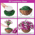Artificial Flowers with Hanging Planter for Outdoor Decor, Faux Silk Daisy UV Resistant Plants in Basket for Indoor Porch Garden Yard Spring Summer Decor(Violet)